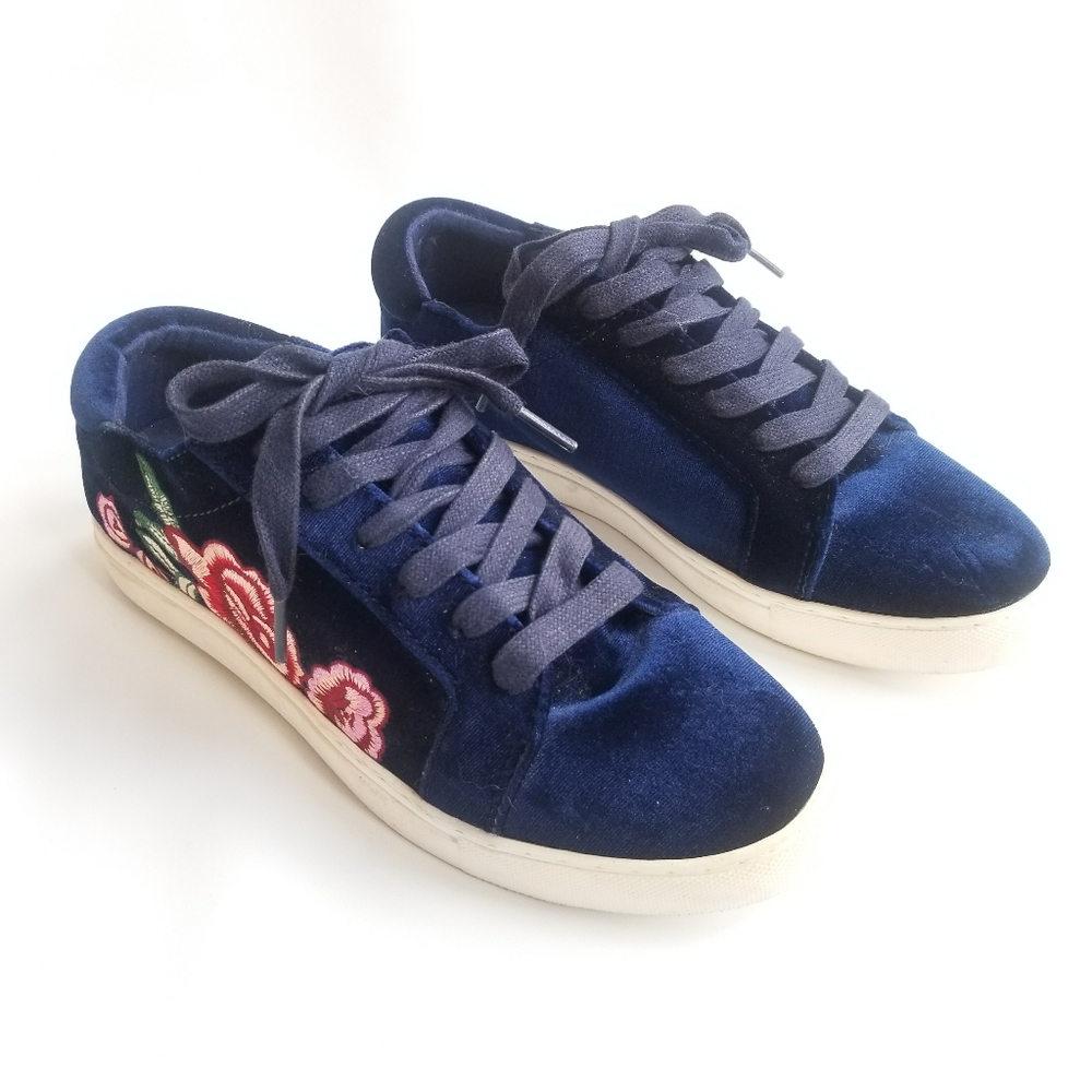 new Kenneth Cole Reaction Joey Blue Velvet Rose Shoes 9